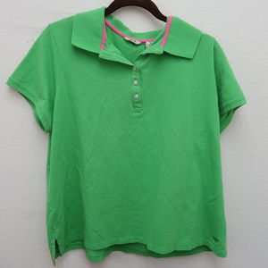 Izod Green Short Sleeve Stretch Casual Polo Shirt